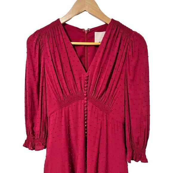 Gal Meets Glam Andrea Swiss Dot Mini Dress Size 00 Candy Red Apple Retro Event - Picture 5 of 10